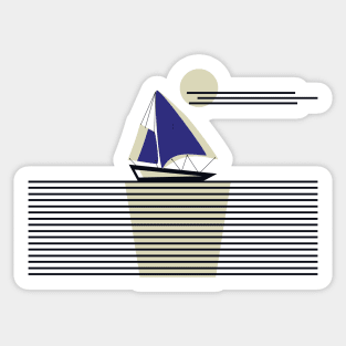 Sailing Boat Moon Night Seascape Sticker